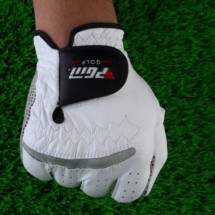 Mens Golf Genuine leather Breathable Pure Sheepskin with Anti slip granules Gloves 2