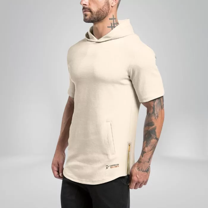 Copper fabric hooded shirt white