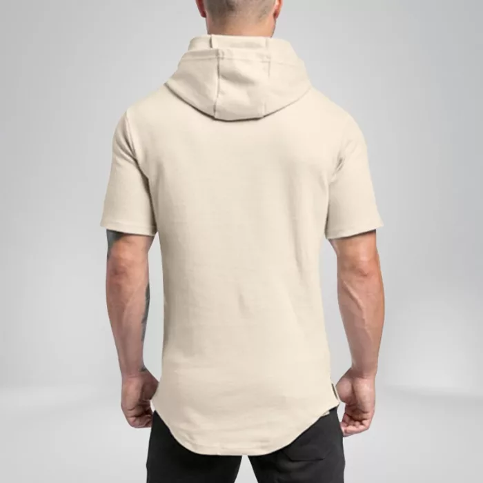 Copper fabric hooded shirt white back