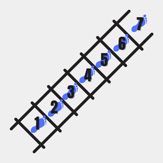 hop-step plyometric ladder drill