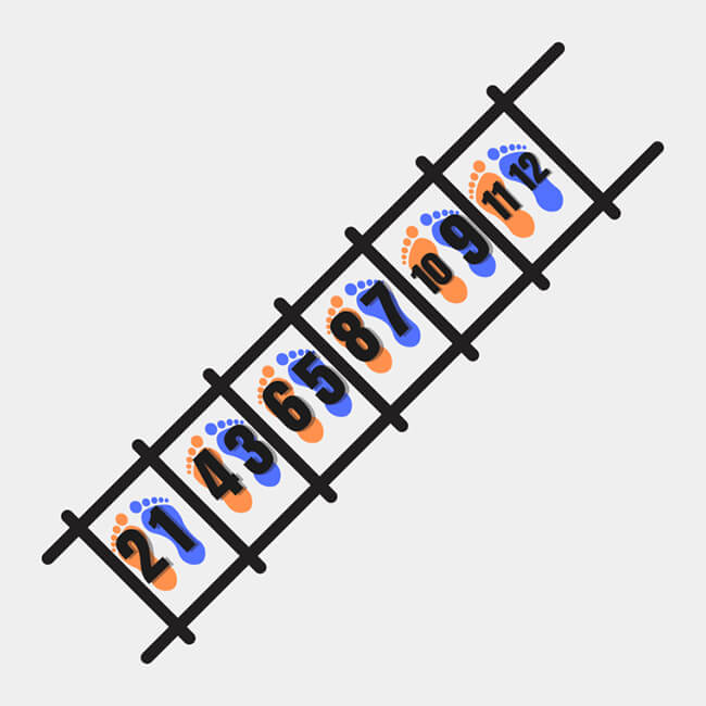 side-steps plyometric ladder drill