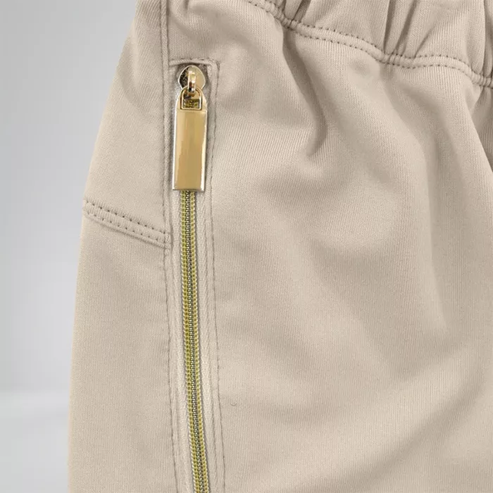 White Copper fabric shorts Zipper