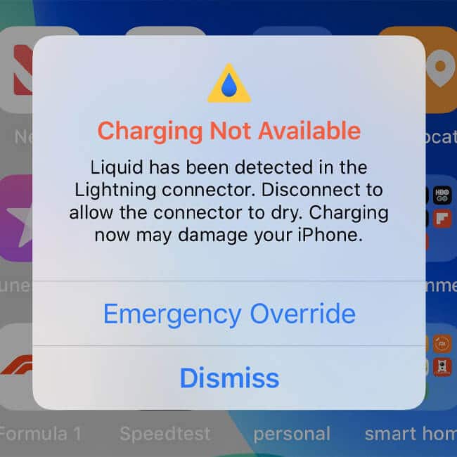 Liquid Detection Alert On iPhone