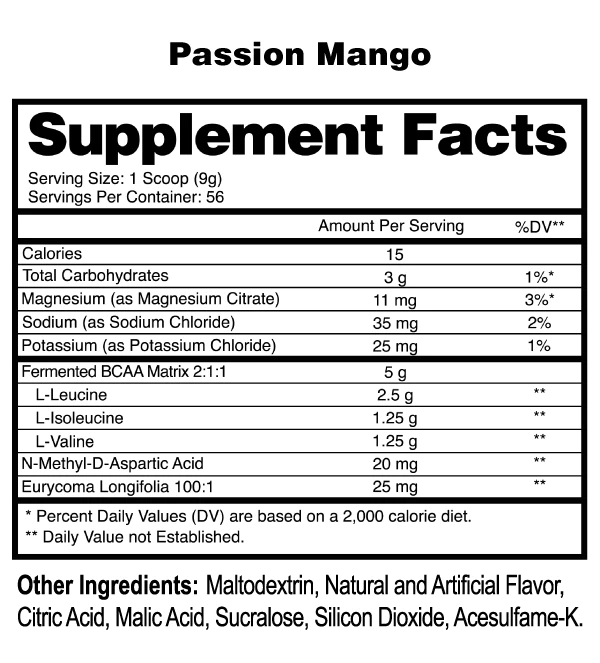 AnabolicBCAAs PassionMango SuppFacts