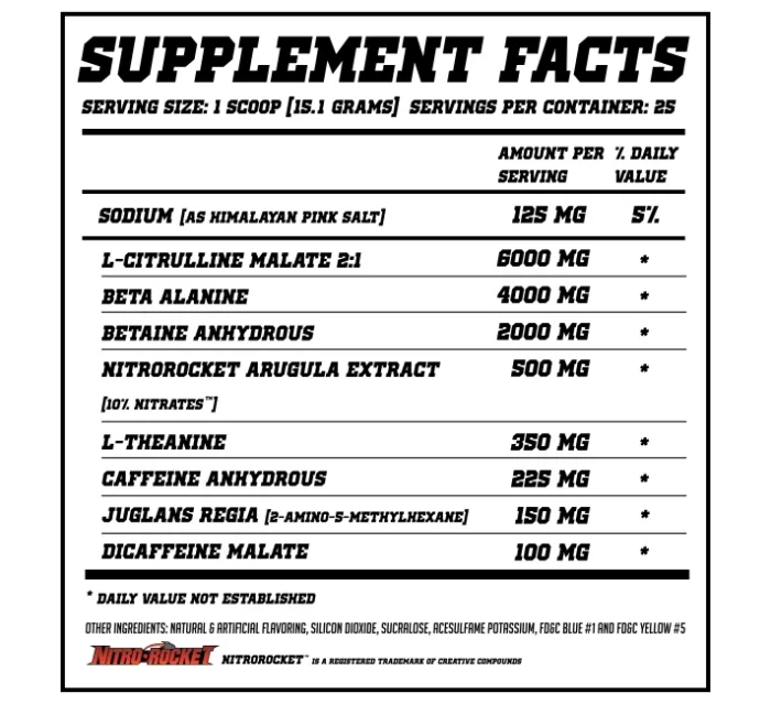 HYPD Supps Yolo Pre Workout Supplement facts 2
