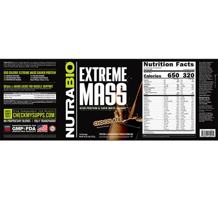 NutraBio Extreme Mass Chocolate Protein3