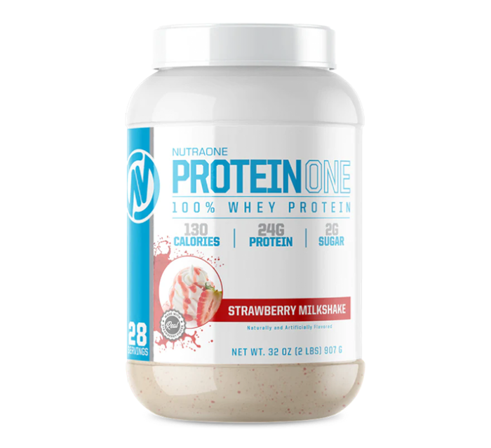 NutraOne ProteinOne Whey Protein Strawberry Milkshake