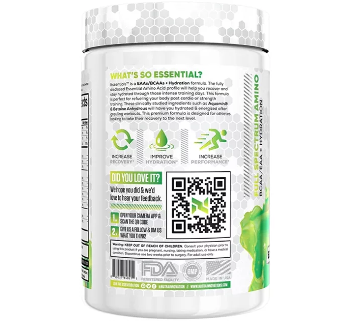 Nutra Innovations Essentials BCAA EAA Hydration Candy Green Apple2